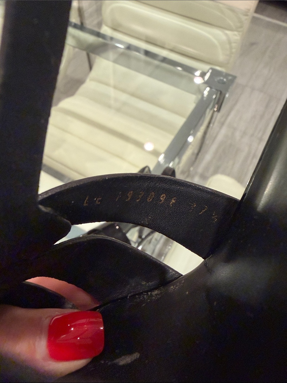 Saint Laurent Black Patent Leather Braided T-Strap Heel Sandals - Picture 11 of 12